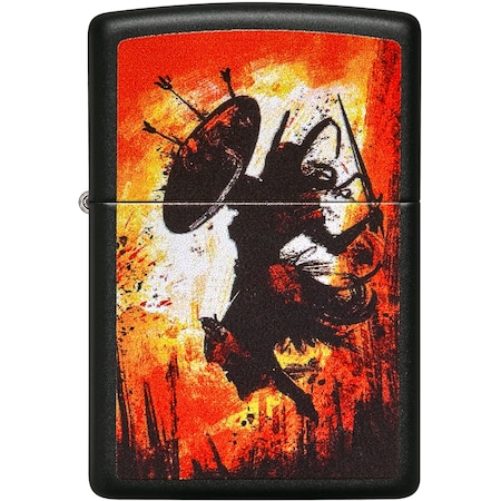 Zippo 2022 Zippo Black Matte Warrior Design,  ZIP-49405